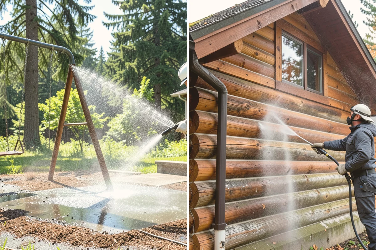 Picture Window Cleaning in Lynnwood, Snohomish County, WA - Rinse the large pane to remove loose grime