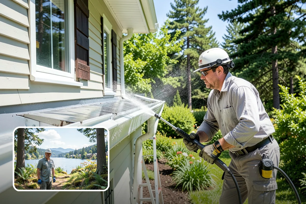 Picture Window Cleaning in Milton, King County, WA - Cleans the large pane edge to edge