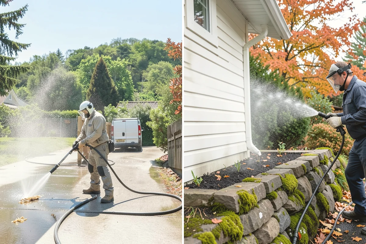 Picture Window Cleaning in Monroe, Snohomish County, WA - Rinse the large pane to remove loose grime