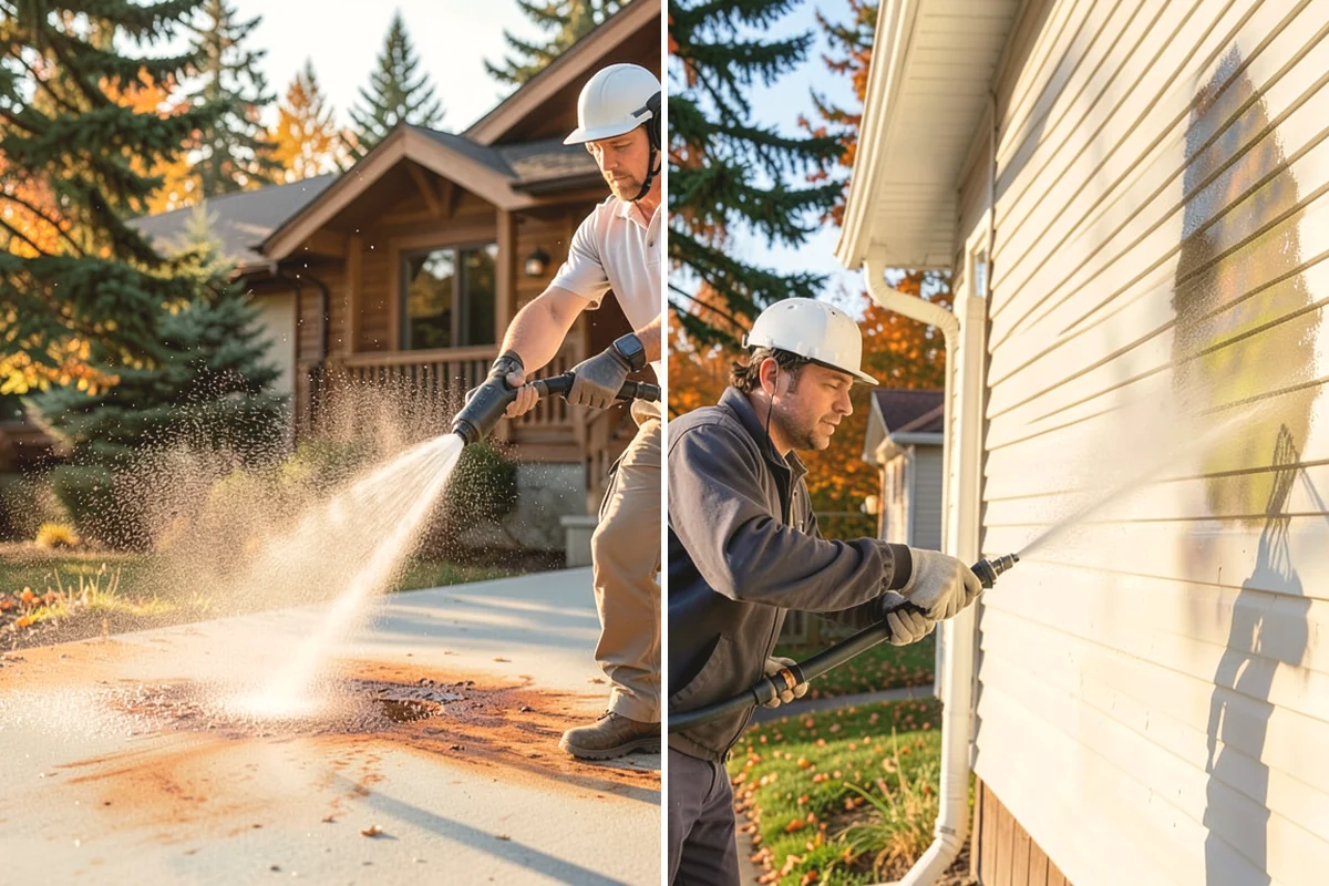 Picture Window Cleaning in Mukilteo, Snohomish County, WA - Rinse the large pane to remove loose grime