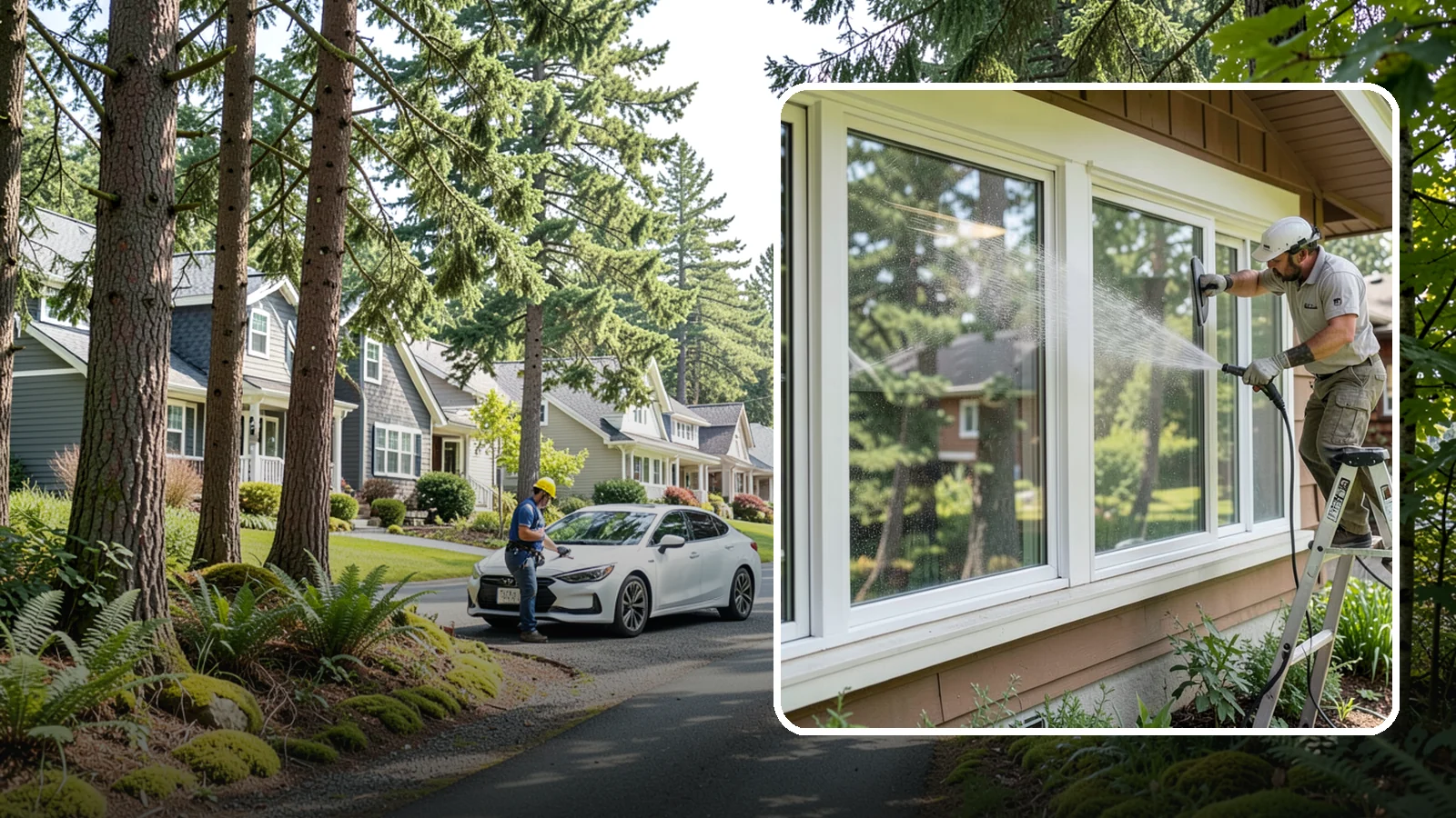 Picture Window Cleaning in Normandy Park, King County, WA - Cleaning of large picture windows so the wide, unobstructed view stays crystal clear year-round.