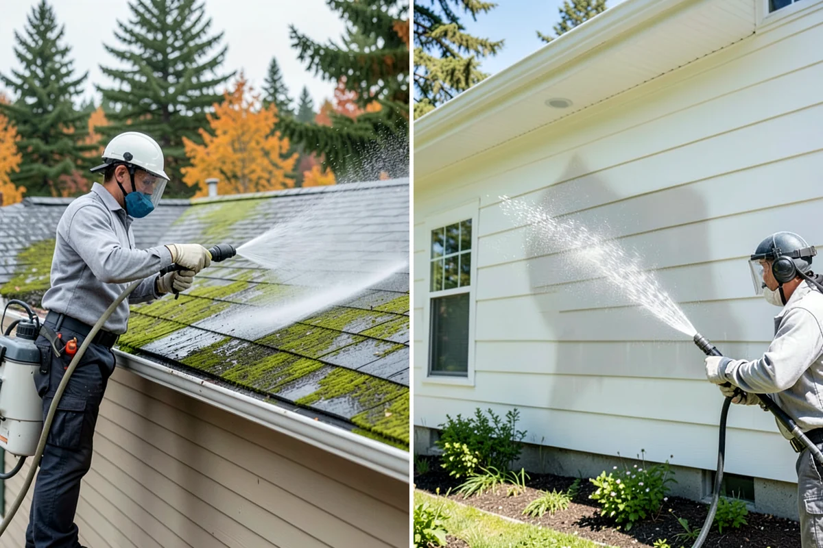Picture Window Cleaning in Normandy Park, King County, WA - Rinse the large pane to remove loose grime
