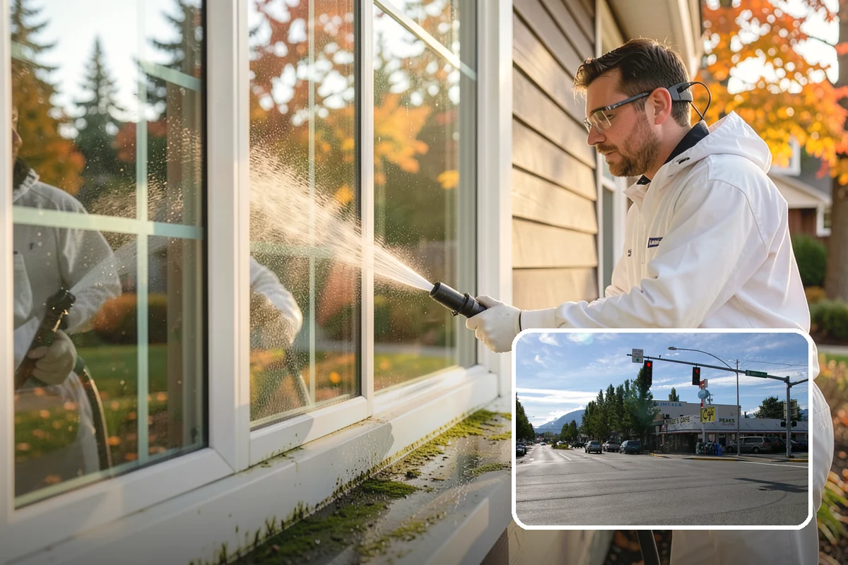 Picture Window Cleaning in North Bend, King County, WA - Cleans the large pane edge to edge
