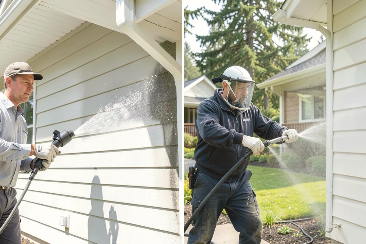 Picture Window Cleaning in North Bend, King County, WA - Rinse the large pane to remove loose grime