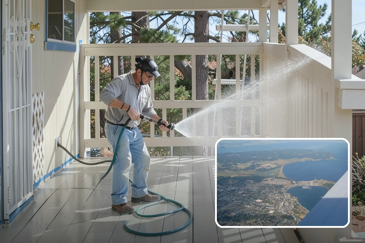 Picture Window Cleaning in Oak Harbor, Island County, WA - Cleans the large pane edge to edge