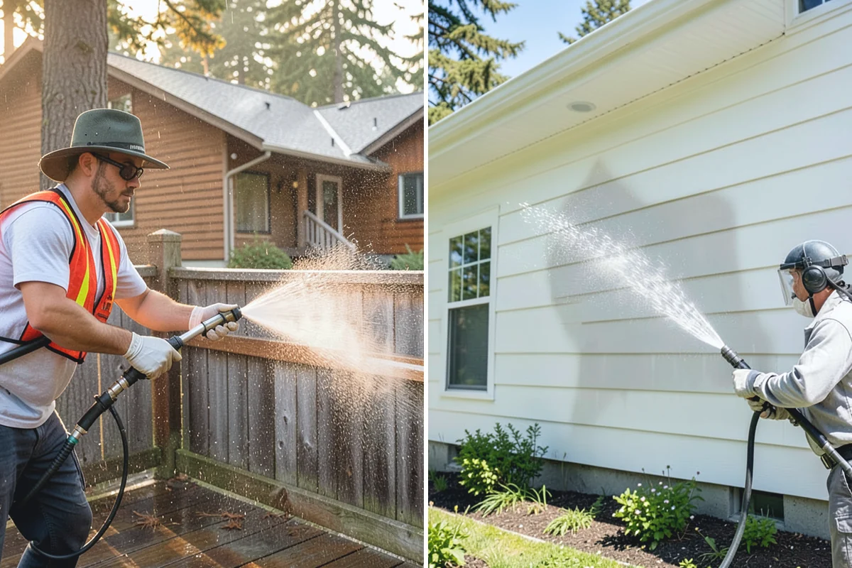 Picture Window Cleaning in Redmond, King County, WA - Rinse the large pane to remove loose grime