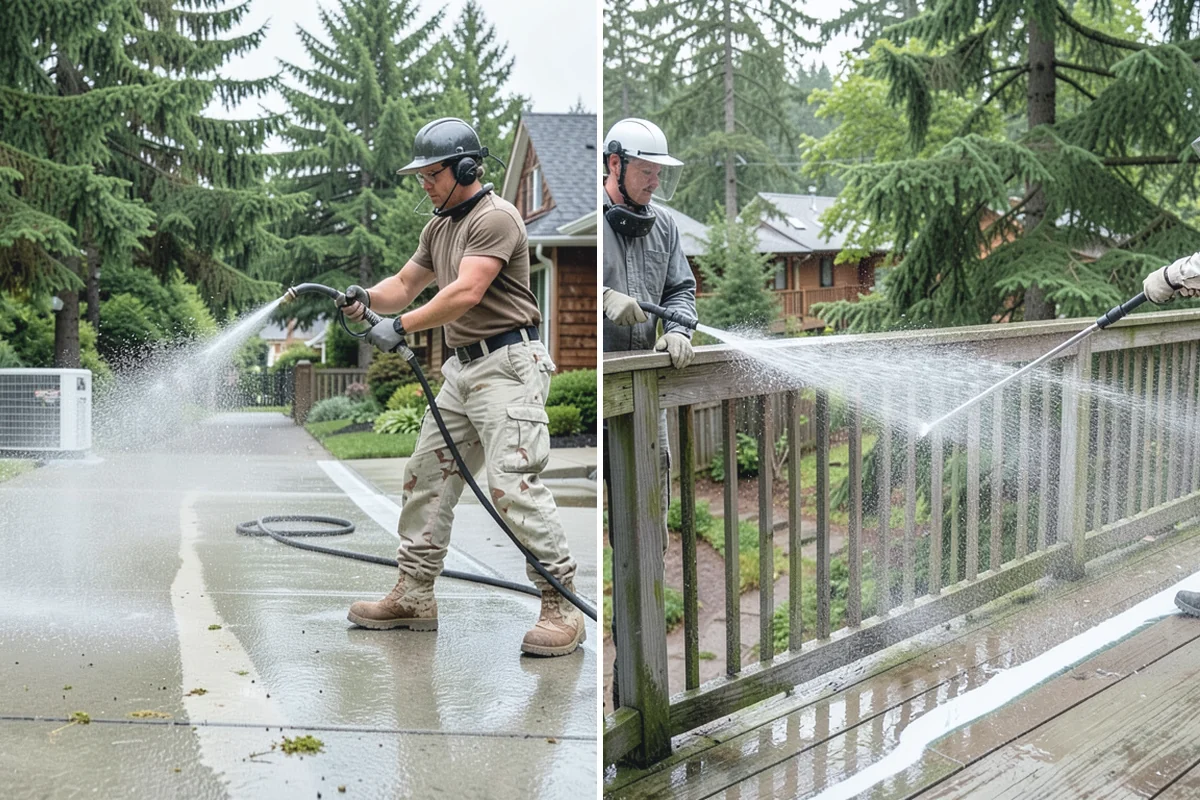 Picture Window Cleaning in Renton, King County, WA - Rinse the large pane to remove loose grime