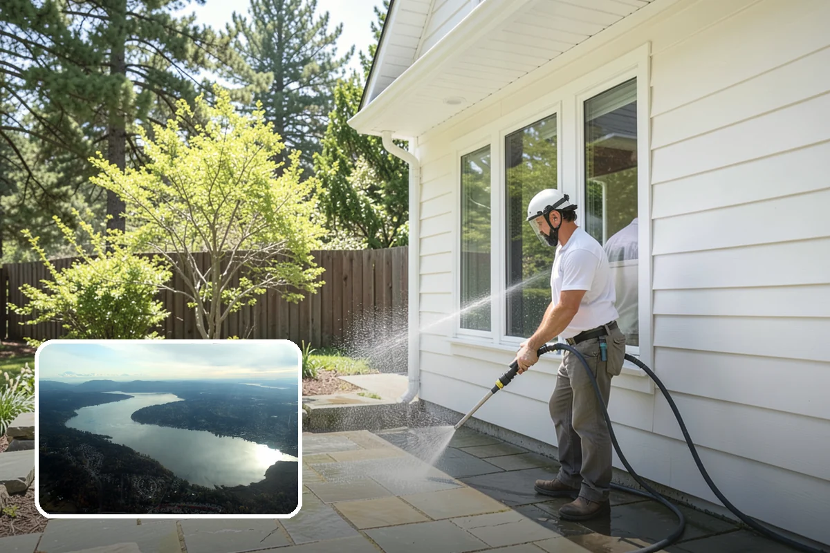 Picture Window Cleaning in Sammamish, King County, WA - Cleans the large pane edge to edge