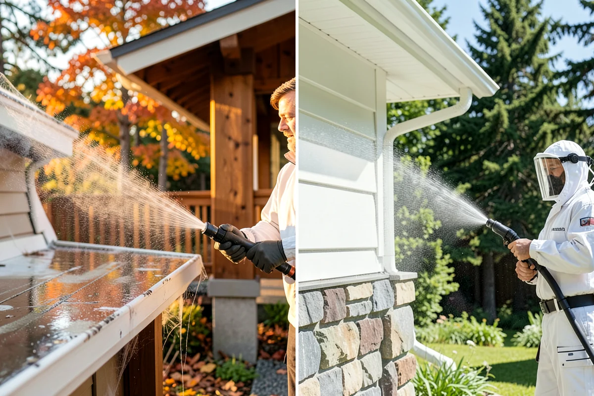 Picture Window Cleaning in Seattle, King County, WA - Rinse the large pane to remove loose grime