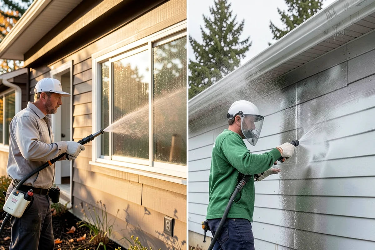 Picture Window Cleaning in Sedro-Woolley, Skagit County, WA - Rinse the large pane to remove loose grime