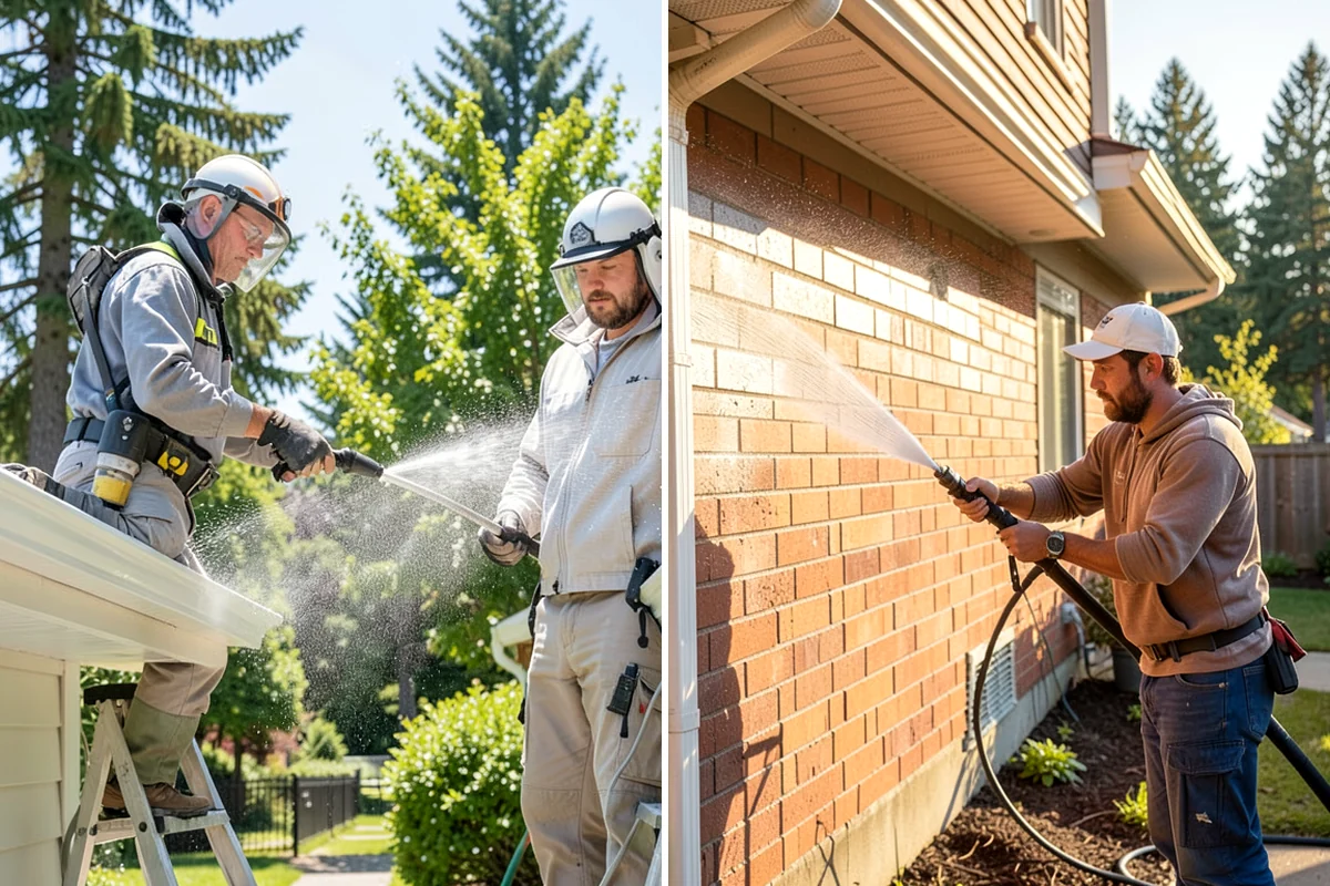 Picture Window Cleaning in Snoqualmie, King County, WA - Rinse the large pane to remove loose grime