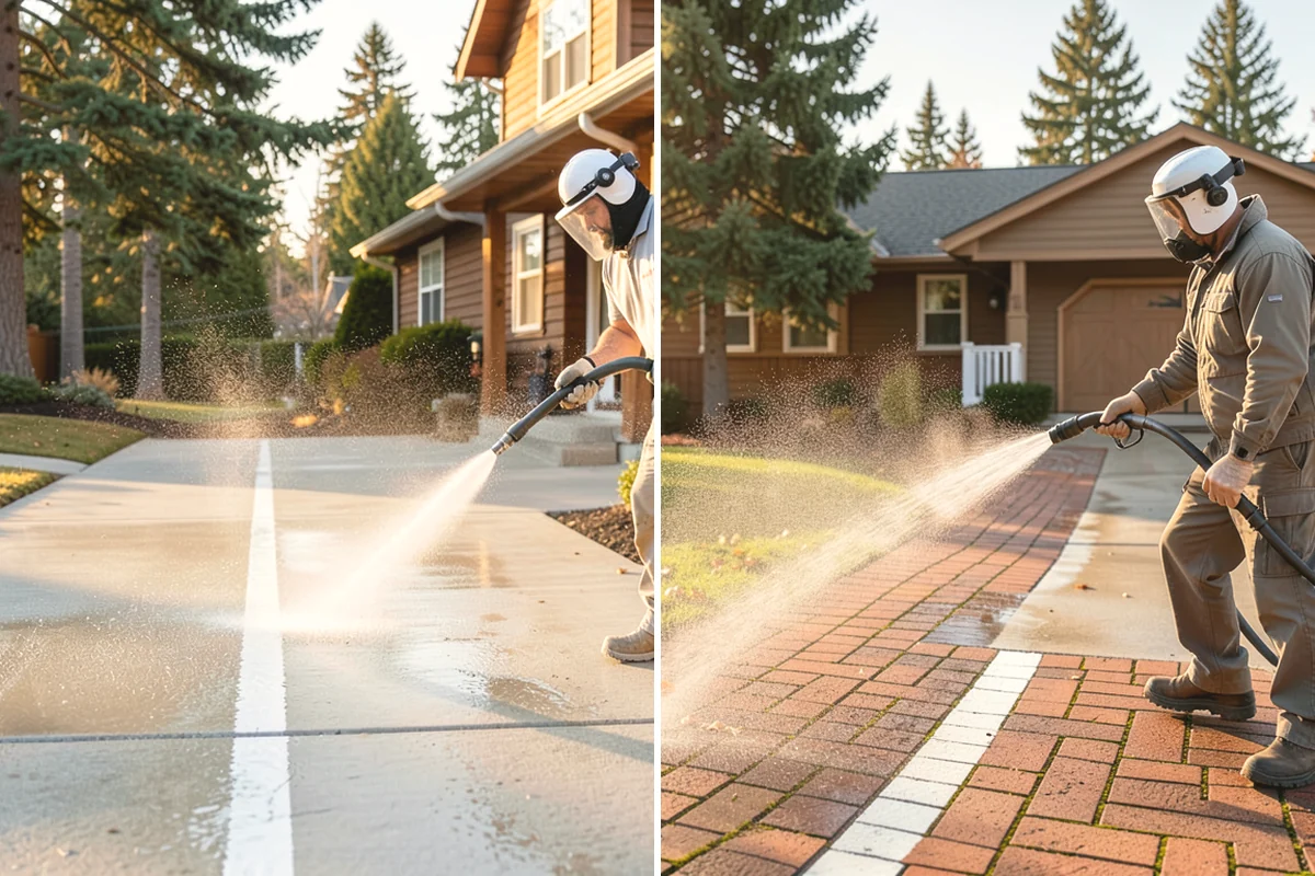 Picture Window Cleaning in Steilacoom, Pierce County, WA - Rinse the large pane to remove loose grime