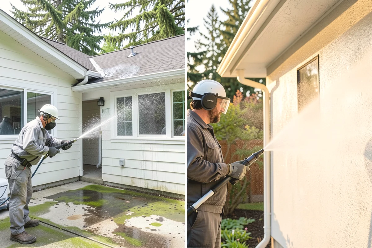Picture Window Cleaning in Tukwila, King County, WA - Rinse the large pane to remove loose grime