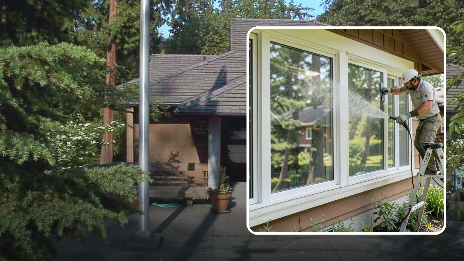 Picture Window Cleaning in Yarrow Point, King County, WA - Cleaning of large picture windows so the wide, unobstructed view stays crystal clear year-round.