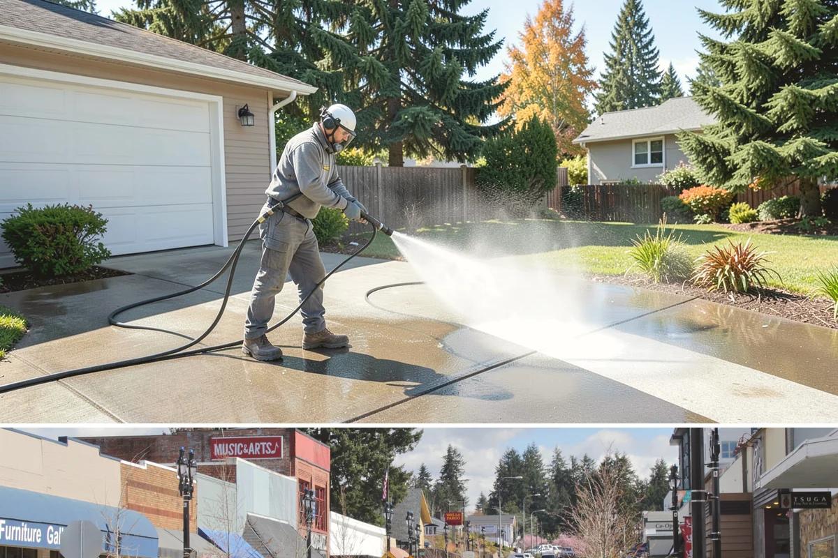 Planter Cleaning in Bothell, King County, WA - Spring cleaning readies planters for the growing season and clears the moss that accumulated over the wet winter.