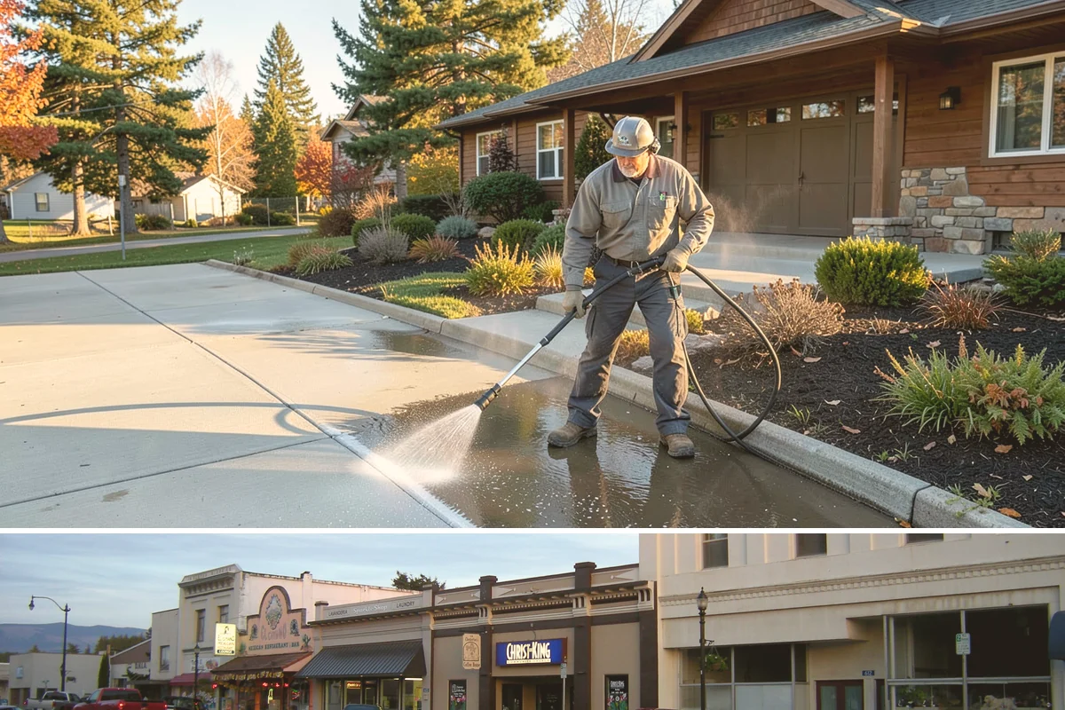 Planter Cleaning in Burlington, Skagit County, WA - Spring cleaning readies planters for the growing season and clears the moss that accumulated over the wet winter.
