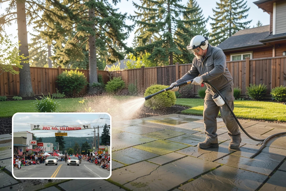 Planter Cleaning in Carnation, King County, WA - Removes green moss and algae from shaded planter bases