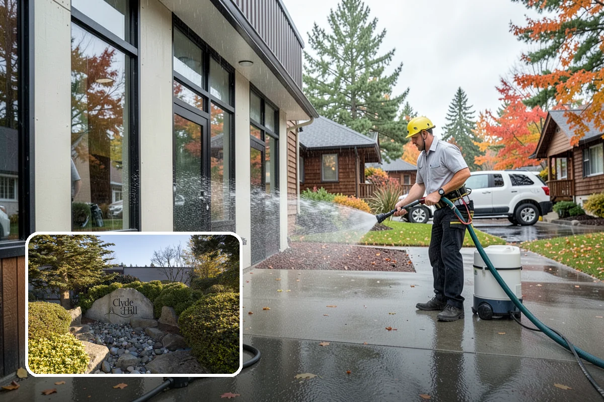 Planter Cleaning in Clyde Hill, King County, WA - Removes green moss and algae from shaded planter bases