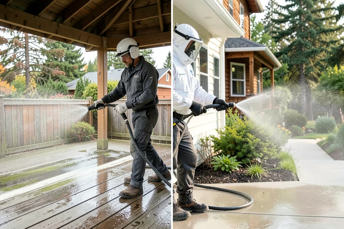 Planter Cleaning in Concrete, Skagit County, WA - Empty or protect plantings and assess planter material