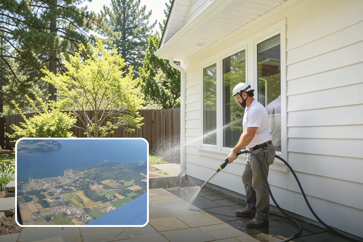 Planter Cleaning in Coupeville, Island County, WA - Removes green moss and algae from shaded planter bases