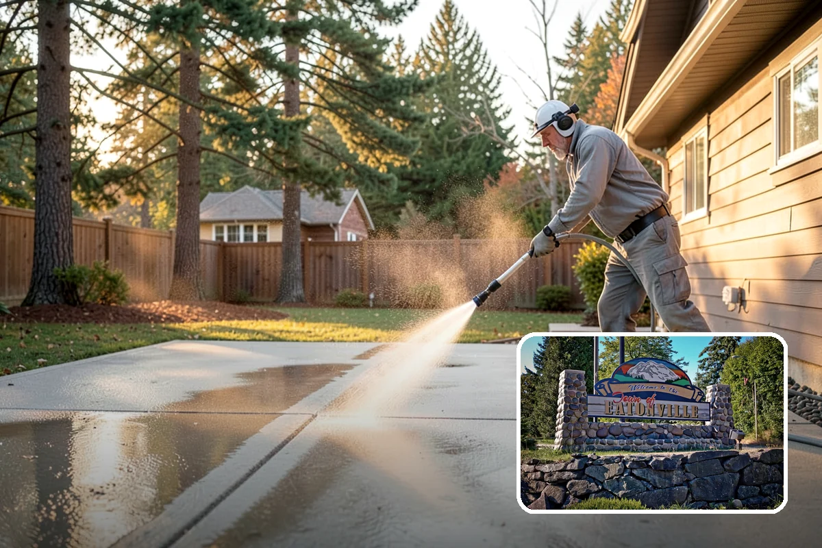 Planter Cleaning in Eatonville, Pierce County, WA - Removes green moss and algae from shaded planter bases