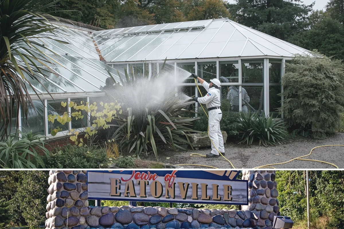 Planter Cleaning in Eatonville, Pierce County, WA - Spring cleaning readies planters for the growing season and clears the moss that accumulated over the wet winter.