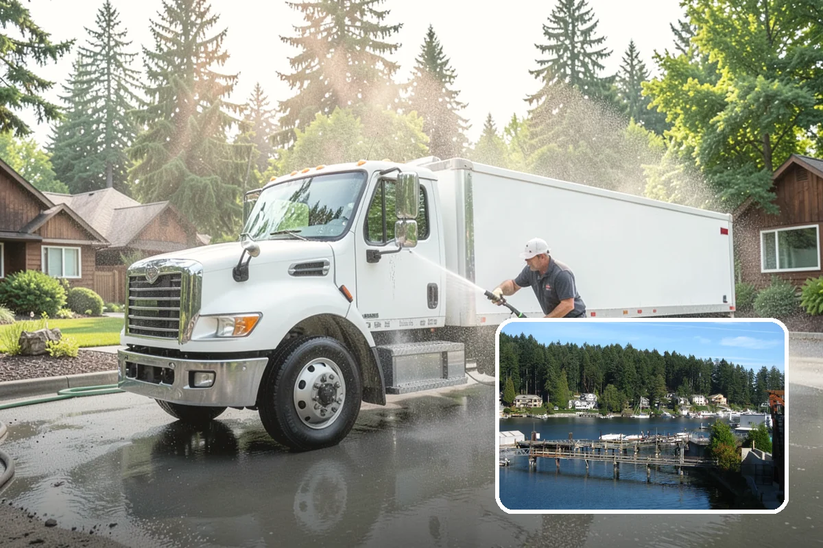 Planter Cleaning in Gig Harbor, Pierce County, WA - Removes green moss and algae from shaded planter bases