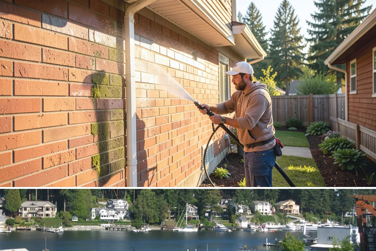 Planter Cleaning in Gig Harbor, Pierce County, WA - Spring cleaning readies planters for the growing season and clears the moss that accumulated over the wet winter.