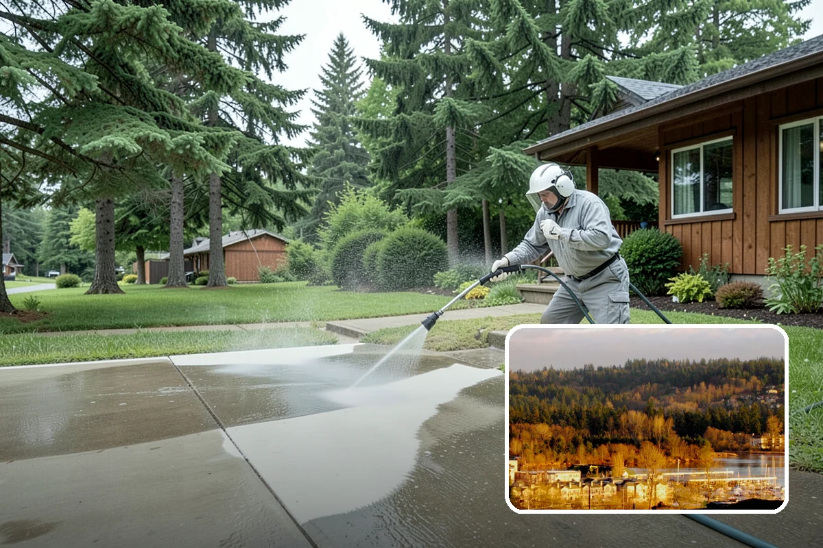 Planter Cleaning in Kenmore, King County, WA - Removes green moss and algae from shaded planter bases