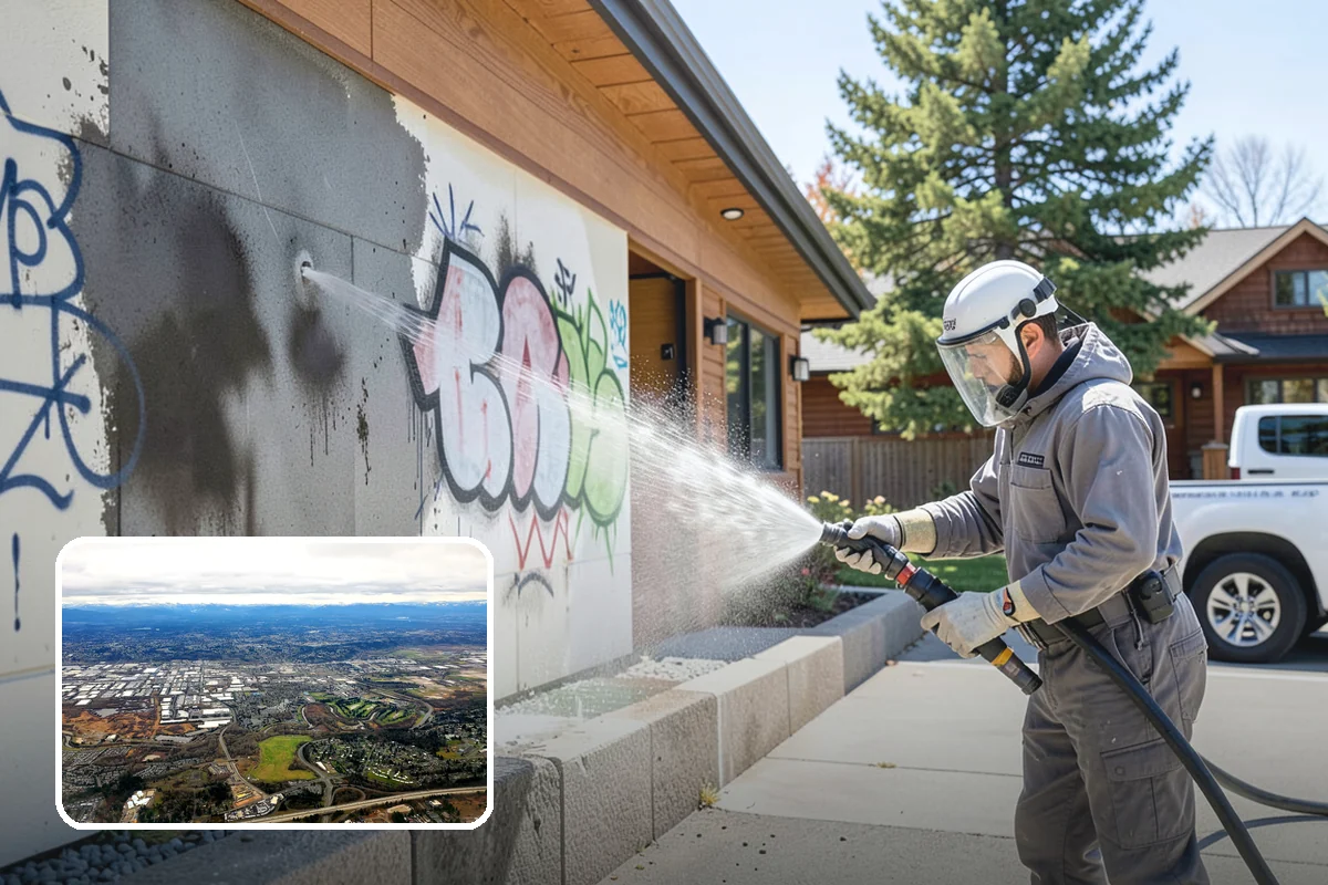 Planter Cleaning in Kent, King County, WA - Removes green moss and algae from shaded planter bases