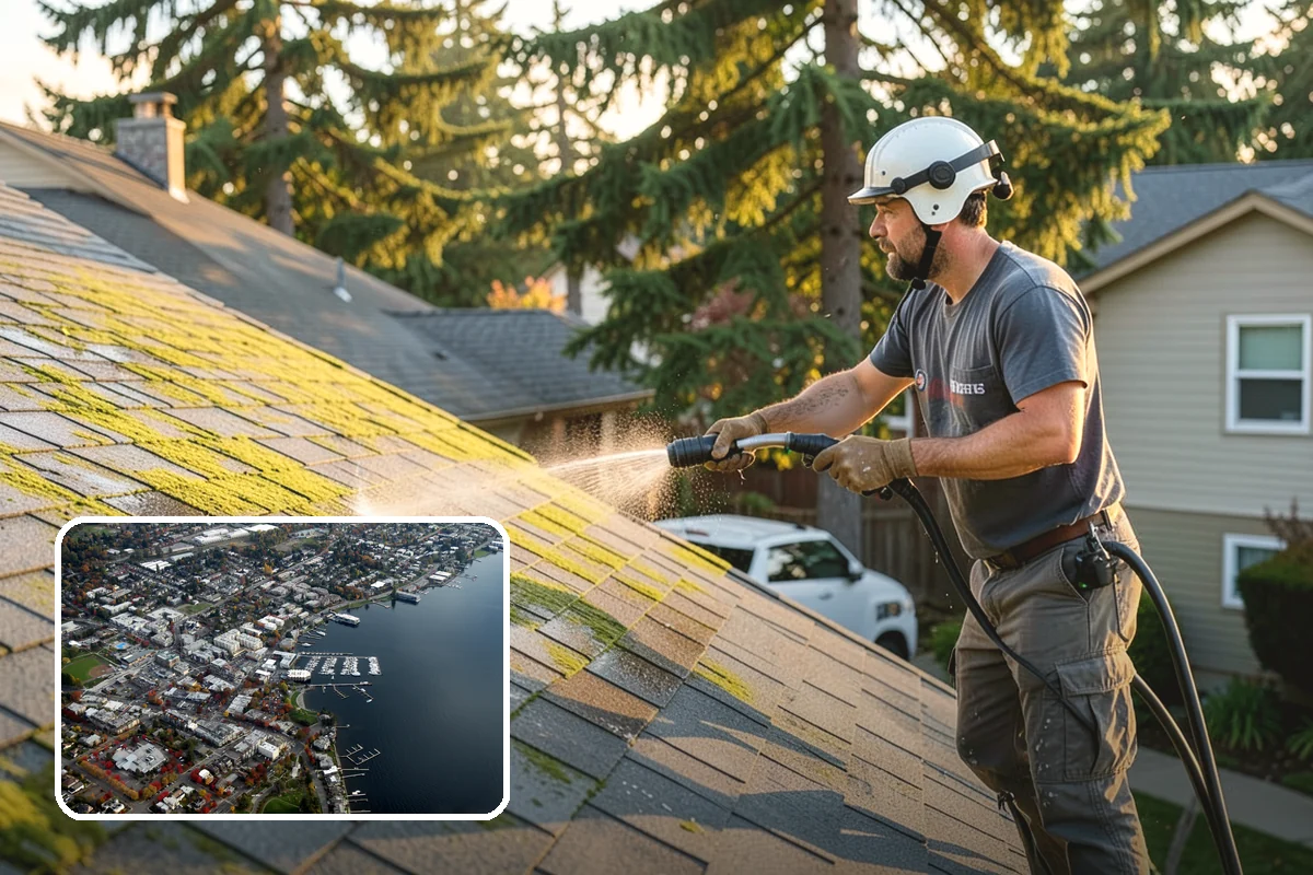 Planter Cleaning in Kirkland, King County, WA - Removes green moss and algae from shaded planter bases