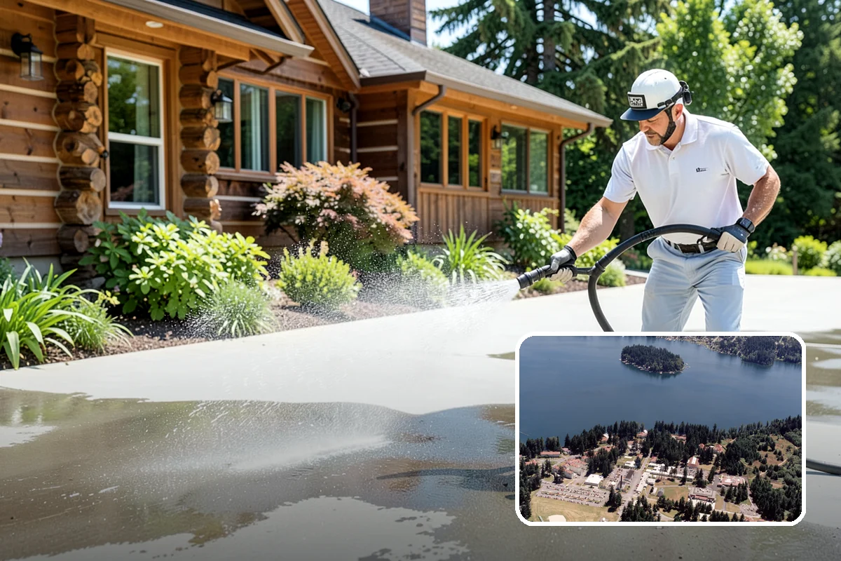 Planter Cleaning in Lakewood, Pierce County, WA - Removes green moss and algae from shaded planter bases