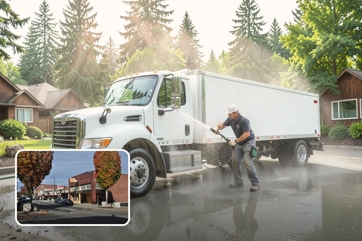 Planter Cleaning in Puyallup, Pierce County, WA - Removes green moss and algae from shaded planter bases
