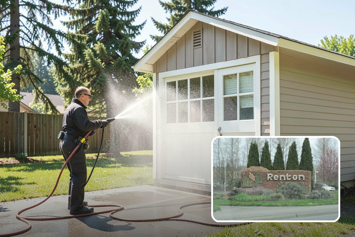Planter Cleaning in Renton, King County, WA - Removes green moss and algae from shaded planter bases