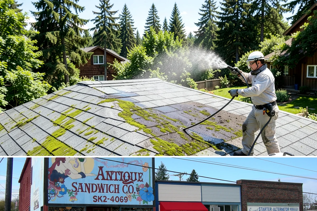 Planter Cleaning in Ruston, Pierce County, WA - Spring cleaning readies planters for the growing season and clears the moss that accumulated over the wet winter.