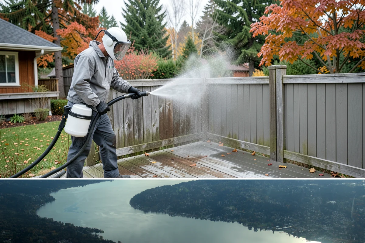 Planter Cleaning in Sammamish, King County, WA - Spring cleaning readies planters for the growing season and clears the moss that accumulated over the wet winter.