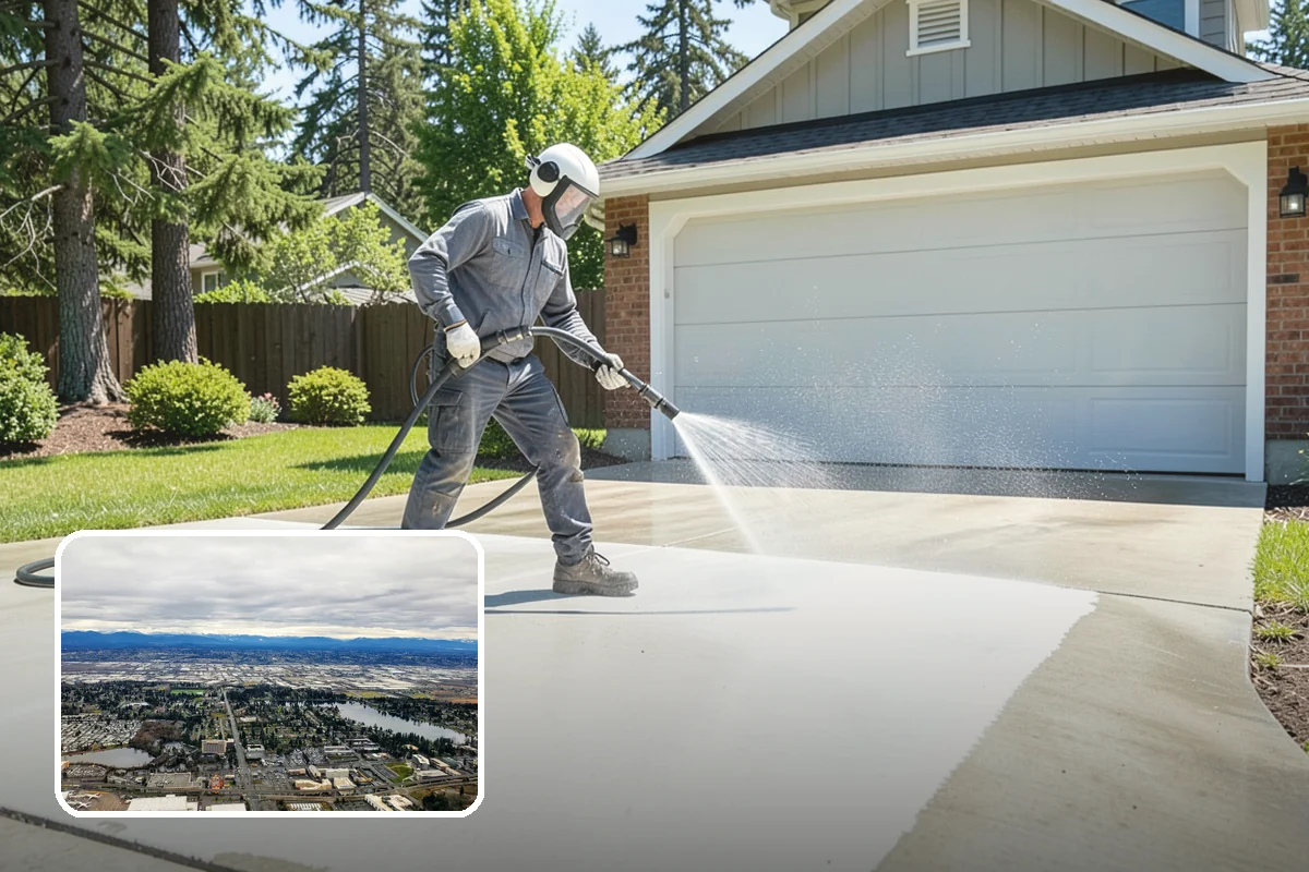 Planter Cleaning in SeaTac, King County, WA - Removes green moss and algae from shaded planter bases