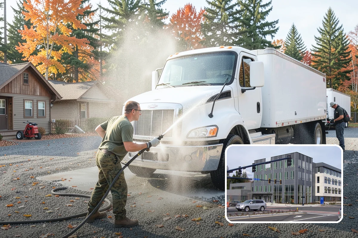 Planter Cleaning in Shoreline, King County, WA - Removes green moss and algae from shaded planter bases