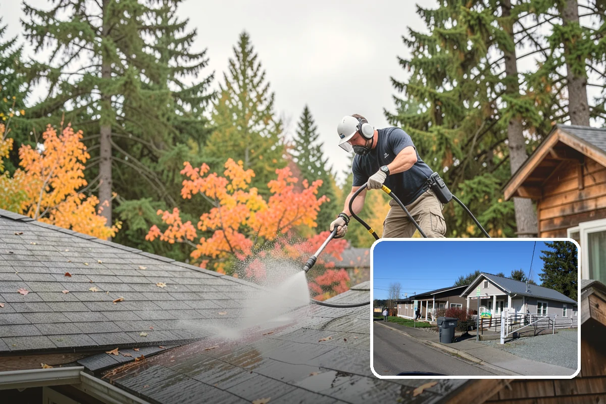 Planter Cleaning in South Prairie, Pierce County, WA - Removes green moss and algae from shaded planter bases