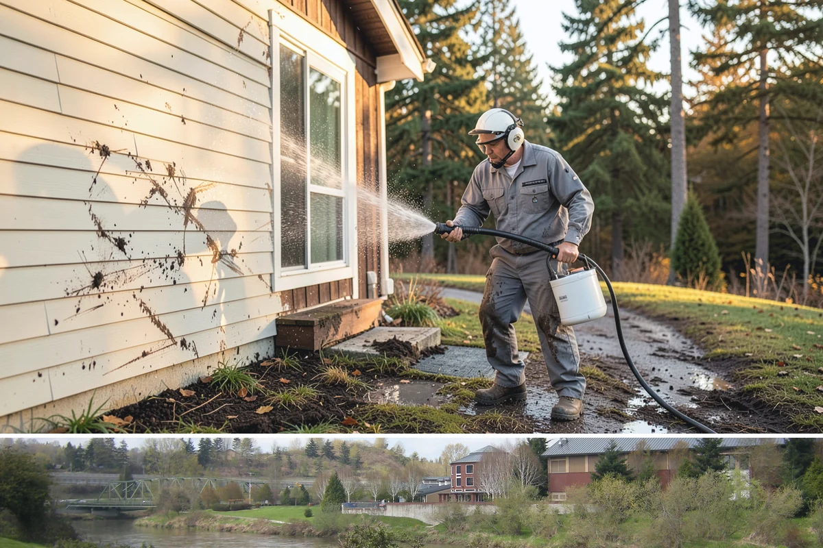 Planter Cleaning in Tukwila, King County, WA - Spring cleaning readies planters for the growing season and clears the moss that accumulated over the wet winter.