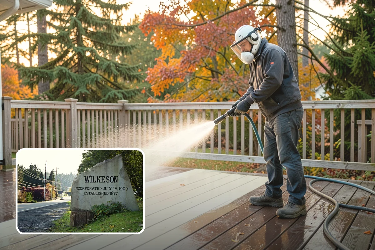 Planter Cleaning in Wilkeson, Pierce County, WA - Removes green moss and algae from shaded planter bases