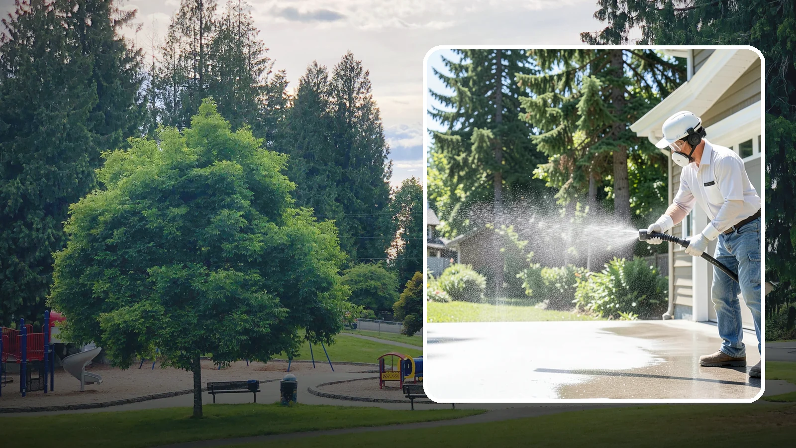 Plastic Cleaning in Bonney Lake, Pierce County, WA - Cleaning of exterior plastic and vinyl fixtures, furniture, and trim that removes grime, mold, and chalking gently.