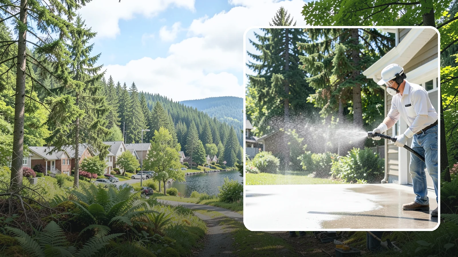 Plastic Cleaning in Lake Forest Park, King County, WA - Cleaning of exterior plastic and vinyl fixtures, furniture, and trim that removes grime, mold, and chalking gently.
