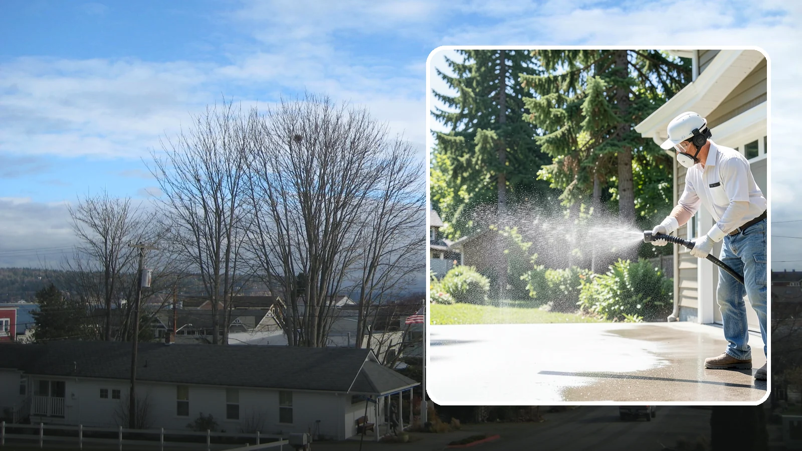 Plastic Cleaning in Langley, Island County, WA - Cleaning of exterior plastic and vinyl fixtures, furniture, and trim that removes grime, mold, and chalking gently.