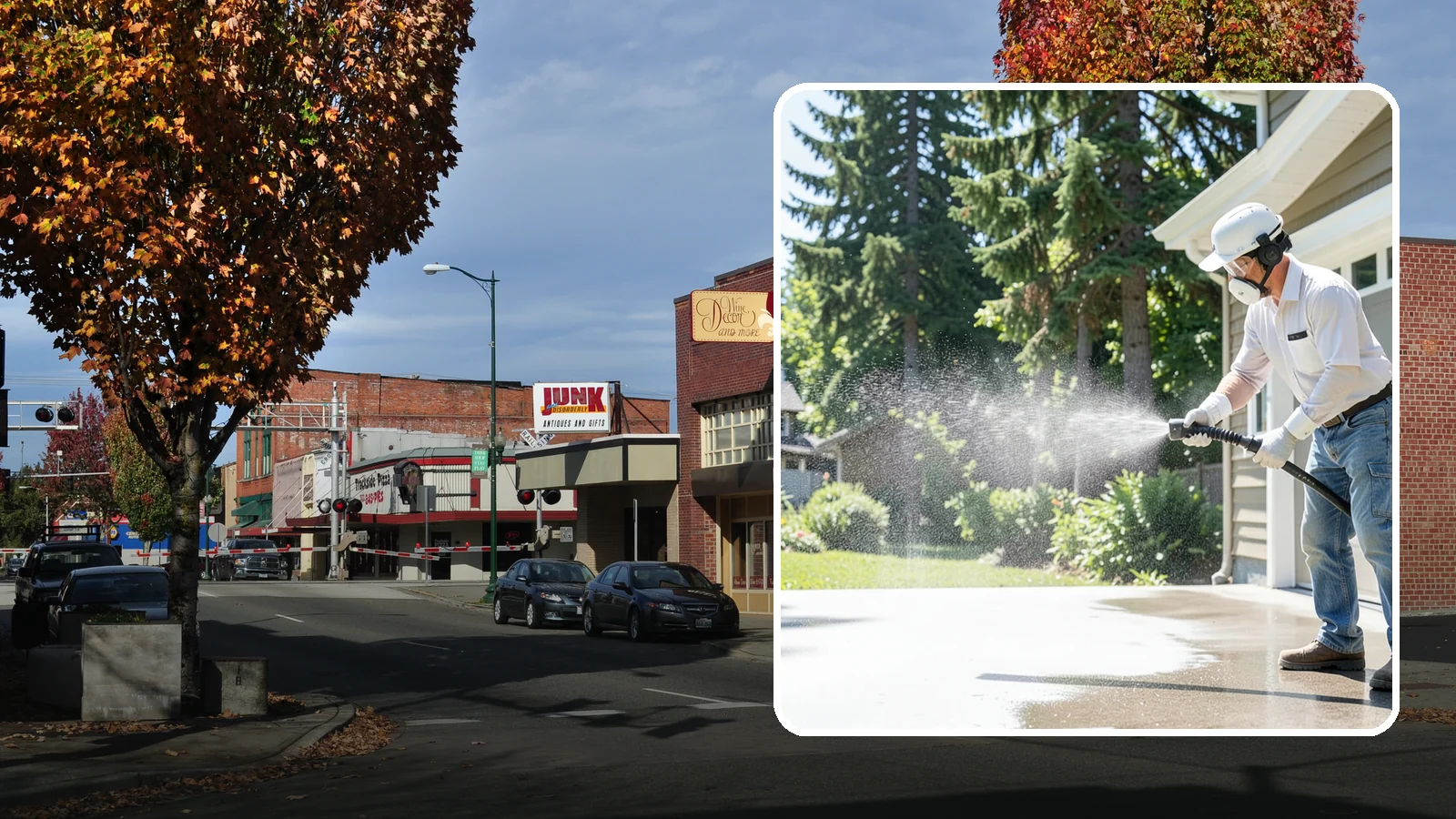 Plastic Cleaning in Puyallup, Pierce County, WA - Cleaning of exterior plastic and vinyl fixtures, furniture, and trim that removes grime, mold, and chalking gently.