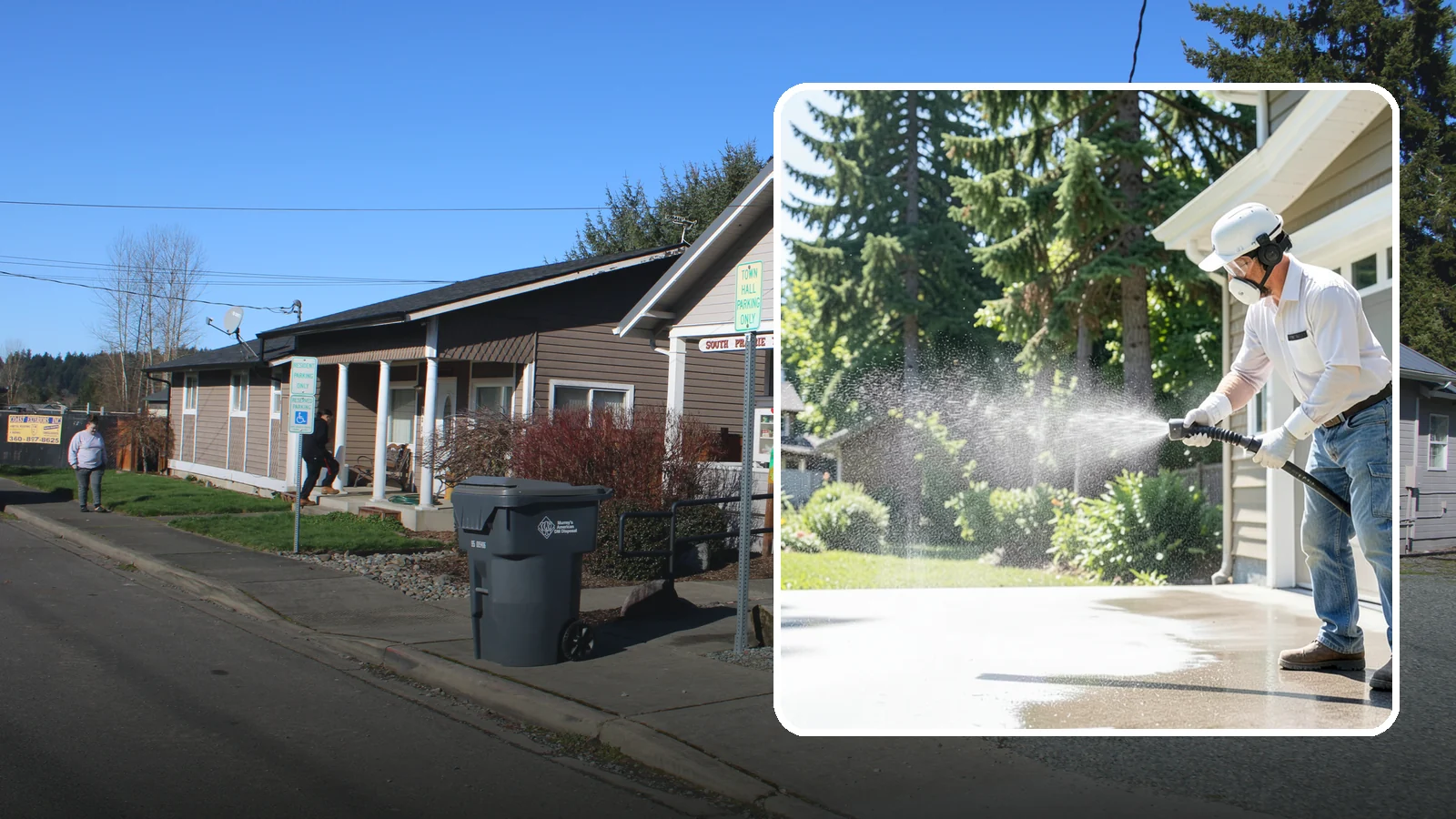 Plastic Cleaning in South Prairie, Pierce County, WA - Cleaning of exterior plastic and vinyl fixtures, furniture, and trim that removes grime, mold, and chalking gently.