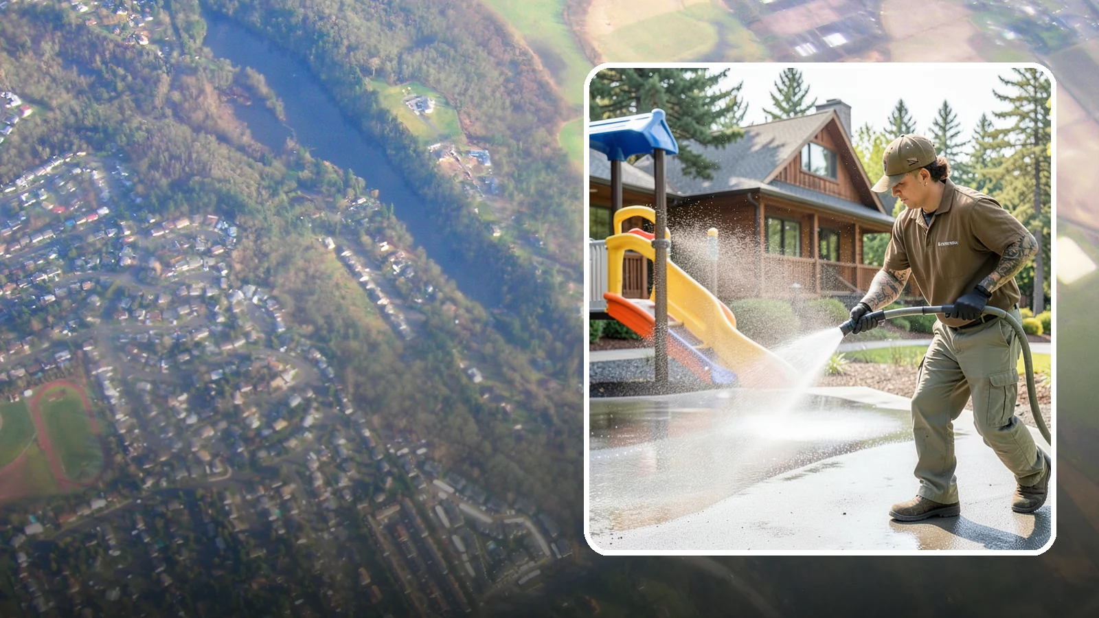 Playground Cleaning in Algona, King County, WA - We sanitize and clean playground equipment and safety surfacing, clearing the mold and grime kids' hands and shoes pick up in wet...