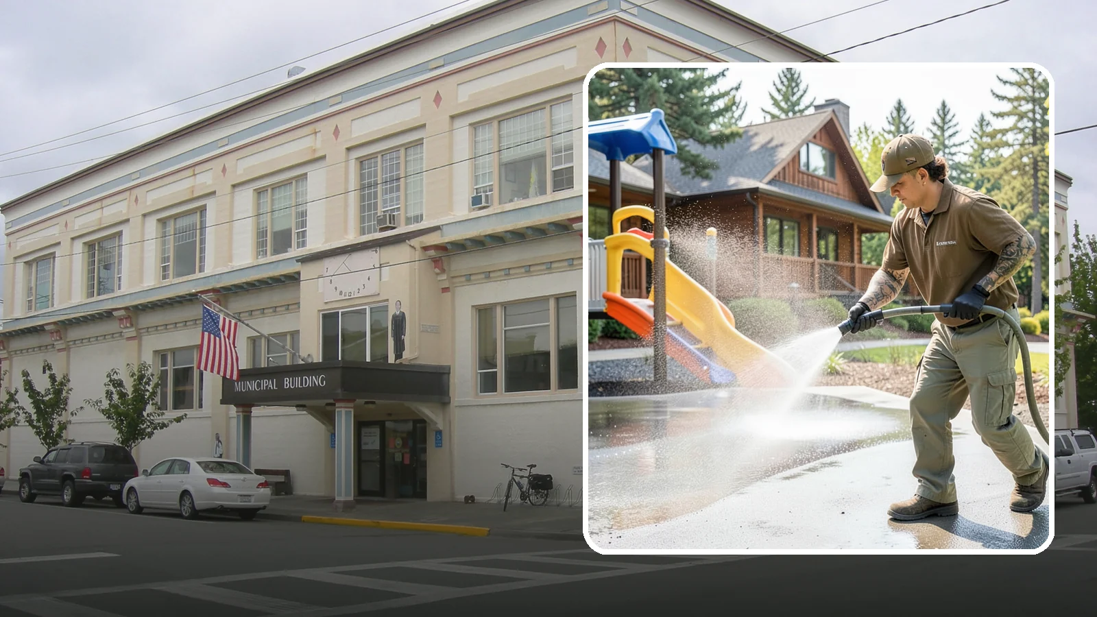 Playground Cleaning in Anacortes, Skagit County, WA - We sanitize and clean playground equipment and safety surfacing, clearing the mold and grime kids' hands and shoes pick up in wet...