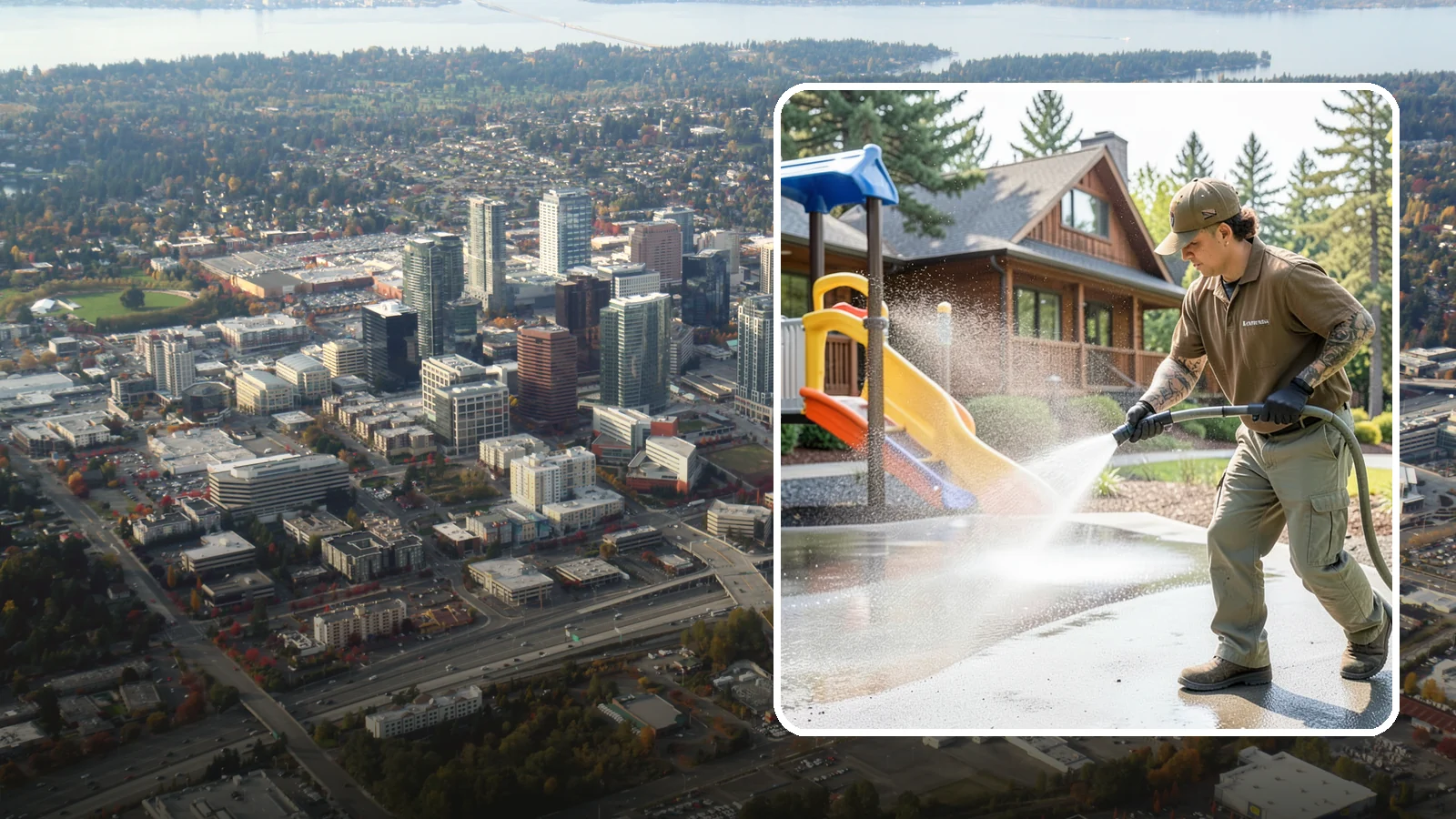 Playground Cleaning in Bellevue, King County, WA - We sanitize and clean playground equipment and safety surfacing, clearing the mold and grime kids' hands and shoes pick up in wet...
