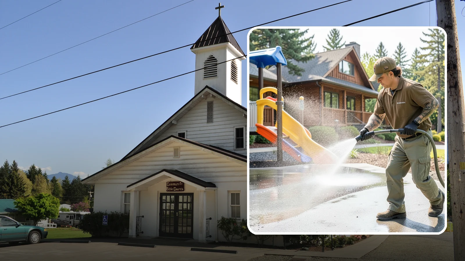 Playground Cleaning in Concrete, Skagit County, WA - We sanitize and clean playground equipment and safety surfacing, clearing the mold and grime kids' hands and shoes pick up in wet...